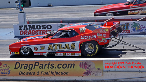 Jason Rupert - AA/FC - #766 - 
'Atlas Testing Labs' (near lane) vs Bill Windham - AA/FC - #7111 - 'Shakedown' (far lane)